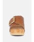 Фото #3 товара YORUBA Womens Braided Leather Buckled Slide Sandals