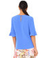 Women's Ruffled Cuff 3/4-Sleeve Crew Neck Blouse