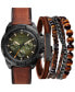 Фото #1 товара Часы American Exchange Cognac Faux-Leather Strap Watch