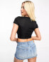 ASOS DESIGN Hourglass exclusive short sleeve ruched front top in black