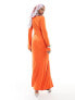 Daska ruched detail maxi dress in satsuma