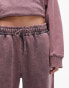 Topshop co-ord premium acid wash cuffed jogger in pink M - фото #8