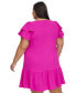 Фото #2 товара Платье женское DKNY plus Size с оборками и летящими рукавами-летучая мышь