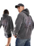 Фото #10 товара Reclaimed Vintage unisex rock graphic hoodie in charcoal