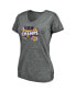 Фото #3 товара Women's Heather Gray Los Angeles Lakers 2020 Nba Finals Championship Saved By The Buzzer V-Neck T-Shirt