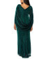 ფოტო #2 პროდუქტის Plus Size Scoop-Neck Glitter Cape Sheath Gown