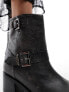 Bronx New Camperos biker ankle boot in black antique