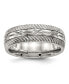 Stainless Steel Polished Cubic Zirconia Cut Band Ring