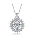 Фото #1 товара Elegant Flower-Style Pendant Necklace in Sterling Silver with Rhodium Plating and Round Cubic Zirconia