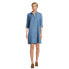 Фото #2 товара Time and Tru Women's Mini Shirt Dress with Sleeves 3X-Large 22 Blue 100% Lyocell