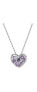 ფოტო #1 პროდუქტის Amethyst (1-1/5 ct. t.w.) & Iolite (1/5 ct. t.w.) Open Heart 18" Pendant Necklace in Sterling Silver