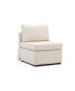 Фото #5 товара Modern Fabric Linen Middle Module For Modular Sofa Sectional Sofa Couch Accent Armless Chair, Cushion Covers Removable And Washable, Cream