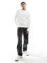 Фото #3 товара Armani Exchange contrast stripe back combed cotton knit jumper in off white