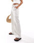 Фото #4 товара Hollister linen cargo trouser in beige stripe