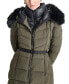 ფოტო #4 პროდუქტის Women's Bibbed Faux-Fur-Trim Hooded Puffer Coat