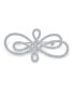 ფოტო #1 პროდუქტის Large Swirl Pave Cubic Zirconia Art Deco Fashion Infinity Brooch Pin For Women Silver Tone Rhodium Plated