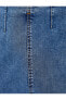 Фото #43 товара Миди джинсовая юбка с разрезом сзади Koton 4WAL70015MD темно-индиго