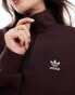 adidas Originals essentials half zip sweatshirt in shadow brown