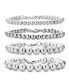 ფოტო #2 პროდუქტის Simple Plain Hand Strung Polish Round Light Weight Sterling Silver Bead 4MM Ball Strand Bracelet For Women 6 Inch