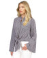 ფოტო #5 პროდუქტის Women's Striped Button-Front Tie-Hem Top