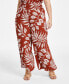 Plus Size Smocked-Waist Wide-Leg Pants