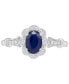 ფოტო #3 პროდუქტის Sapphire (1 ct. t.w.) & Diamond Accent Bead Frame Ring in 14k White Gold
