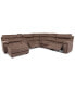 Фото #2 товара Hutchenson 6-Pc. Fabric Chaise Sectional with 2 Power Recliners and Console