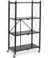 Collapsible 4-Tier Wheeled Metal Shelf