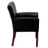 Фото #1 товара Black Leather Executive Side Reception Chair With Mahogany Legs