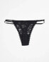 Фото #4 товара Gilly Hicks floral lace strappy thong 3-pack in black