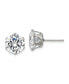 Stainless Steel Polished Round CZ Stud Earrings