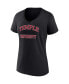 ფოტო #3 პროდუქტის Women's Black Temple Owls Evergreen Campus V-Neck T-shirt