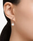 Rose Gold-Tone Pavé & Imitation Pearl Charm Hoop Earrings