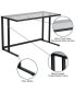 Фото #3 товара Glass Top Desk With Pedestal Metal Frame - Home Office Furniture