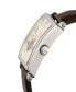 ფოტო #2 პროდუქტის Men's Avenue of Americas Intravedere Swiss Automatic Italian Dark Brown Leather Strap Watch 44mm