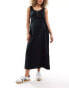 Mamalicious Maternity 2 function nursing button through maxi sundress in black