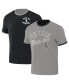Фото #1 товара Men's Darius Rucker Collection by Black, Gray Distressed Chicago White Sox Two-Way Ringer Reversible T-shirt