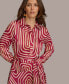 ფოტო #3 პროდუქტის Donna Karan Women's Printed Button-Front Belted Dress