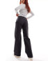 Only Juicy high waisted wide leg jeans in washed black