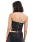 Armani Exchange co-ord coated strapless top in black