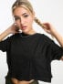 Noisy May cropped t-shirt in black