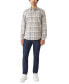 Фото #3 товара Men's Relaxed-Fit Multi-Plaid Long-Sleeve Button-Up Shirt