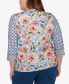 Plus Size Scottsdale Floral Geometric Triple Knot Top