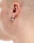 Фото #1 товара ASOS DESIGN geo hoop earing in silver tone