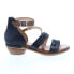 Фото #2 товара Miz Mooz Caine P63002 Womens Black Leather Hook & Loop Heeled Sandals Shoes