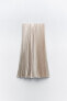 Pleated satin finish skirt