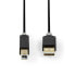 Фото #3 товара Nedis CCBW60100AT30 - 3 m - USB A - USB B - USB 3.2 Gen 1 (3.1 Gen 1) - 480 Mbit/s - Anthracite