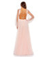 ფოტო #3 პროდუქტის Women's Tulle Puff Sleeve Cut Out Lace Up A Line Gown