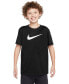 Фото #1 товара Big Kids' Legend Swoosh-Logo Crewneck Dri-FIT T-Shirt