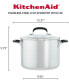 Stainless Steel 8 Quart Induction Stockpot with Measuring Marks and Lid